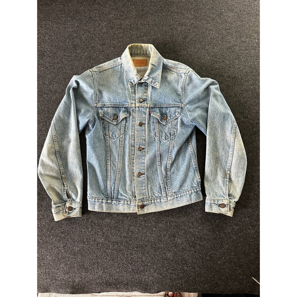 Levis 70506 0218 Denim Trucker Jacket Light Wash Made in USA Mens 40L Vintage‎
